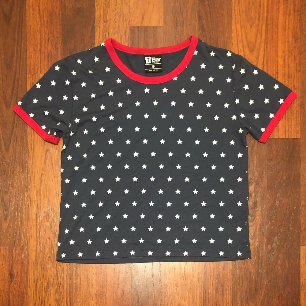 Cotton On American Flag Navy Crop Top